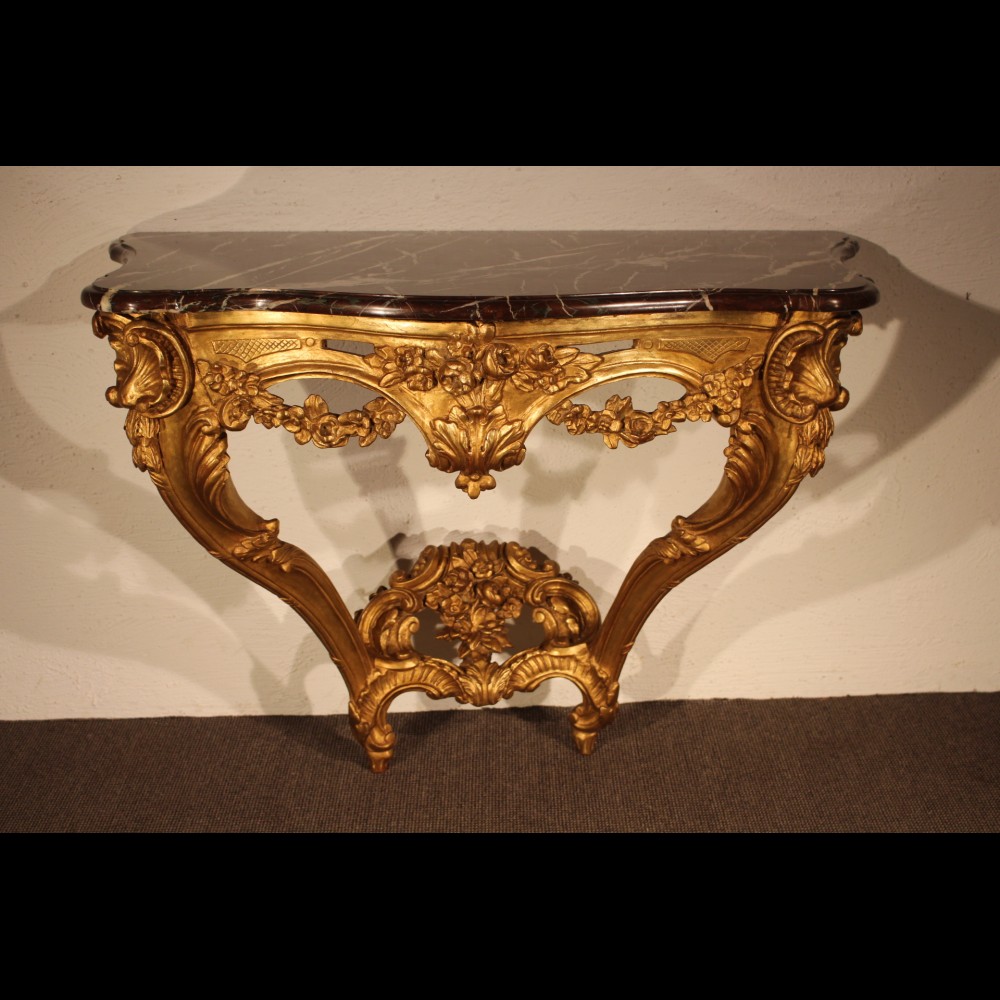 Console bois doré Régence