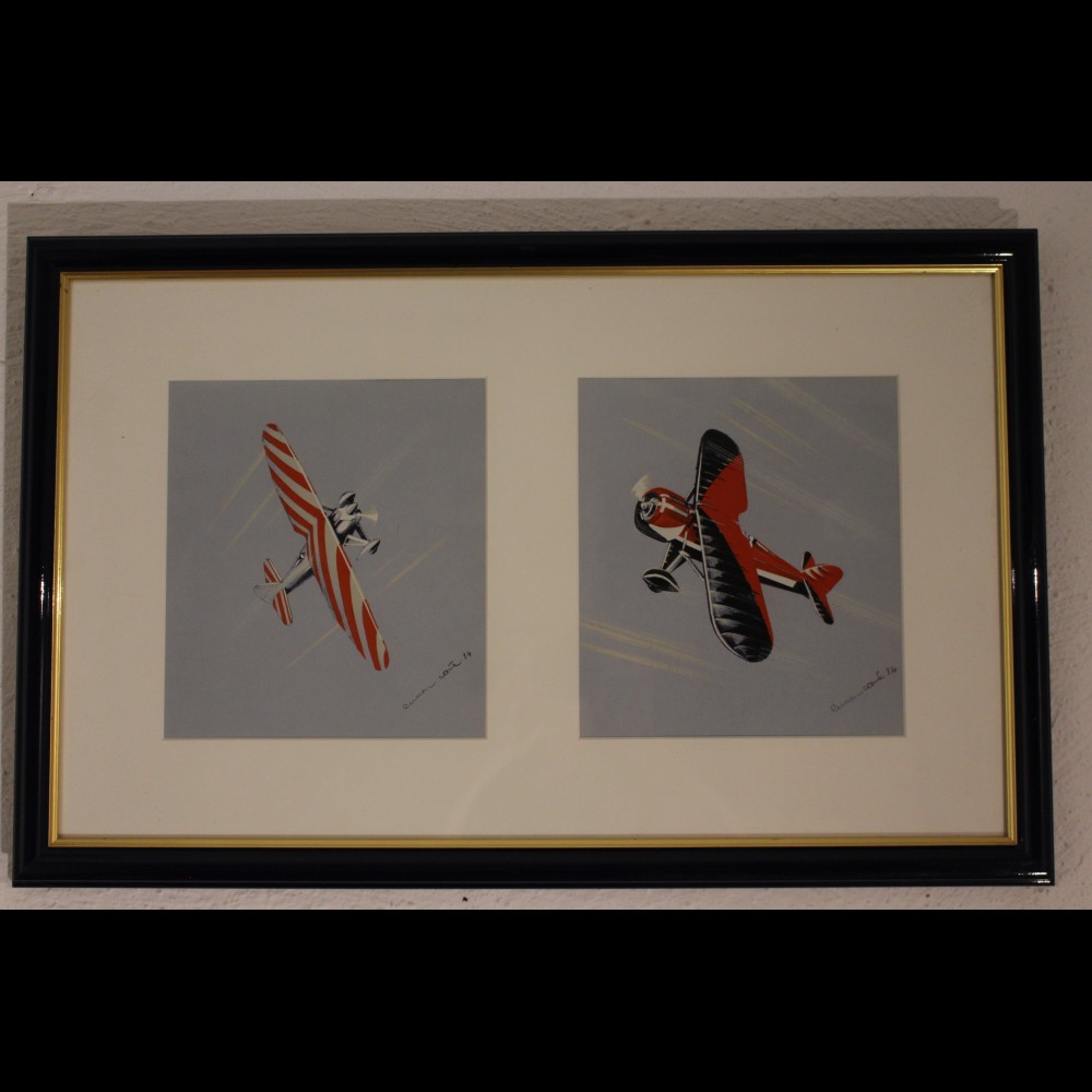Aquarelle d’avions de voltige